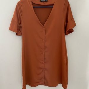 Nasty gal terracotta satin dress